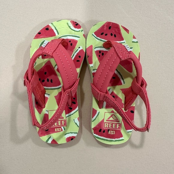 Reef Kids Ahi Watermelon Girls Toddler Sandals size 3 / size 4 - Picture 6 of 7
